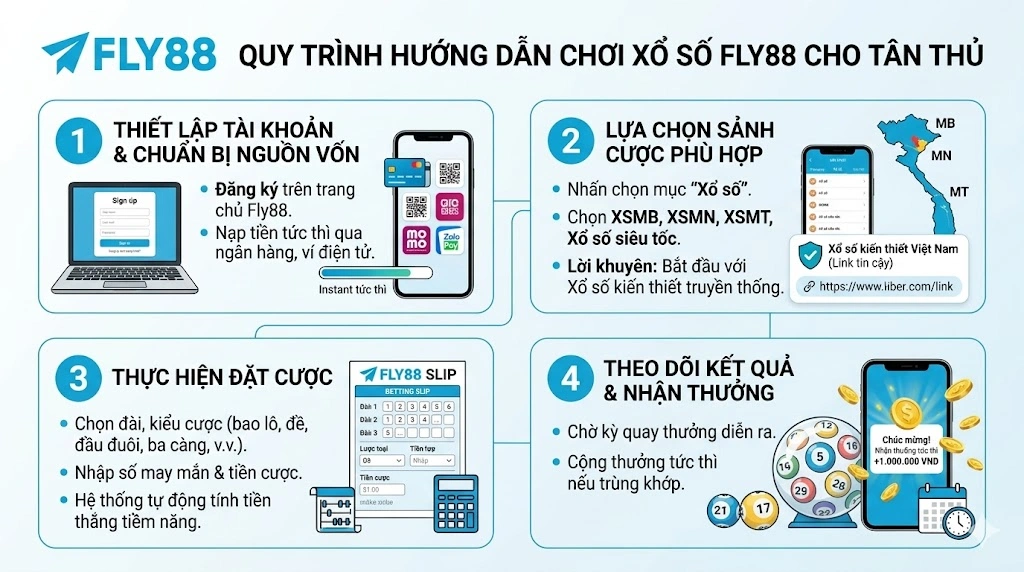 Quy trình hướng dẫn chơi Xổ số Fly88 cho tân thủ