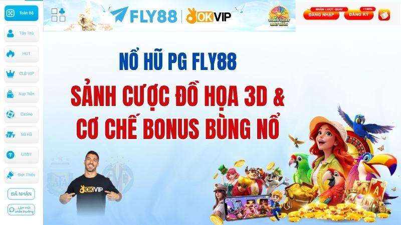 Nổ hũ PG FLY88: Sảnh cược đồ họa 3D & cơ chế Bonus bùng nổ